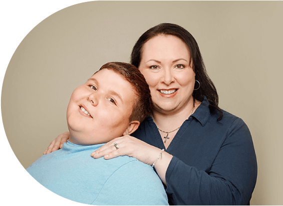 Joan and her son Tysen who is living with POMC heterozygous deficiency